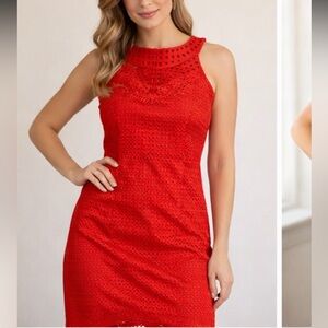 Red eyelet Dress